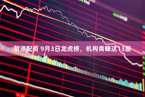 明道配资 9月3日龙虎榜，机构青睐这13股