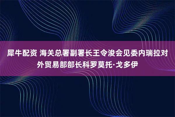 犀牛配资 海关总署副署长王令浚会见委内瑞拉对外贸易部部长科罗莫托·戈多伊