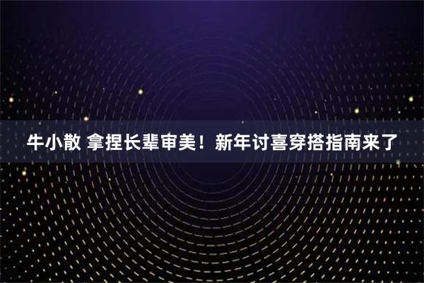 牛小散 拿捏长辈审美！新年讨喜穿搭指南来了