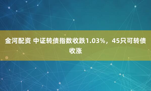 金河配资 中证转债指数收跌1.03%，45只可转债收涨
